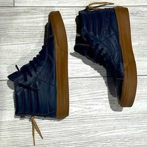Vans Navy Sk8-Hi Reissue Zip Skateboarding gum sole high top Unisex M4.5/W6